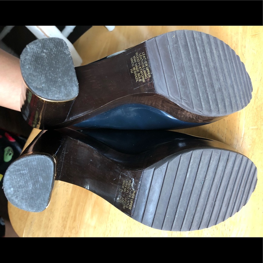Authentic Tory Burch Platform Shoes Dark Blue Sz 7 - Picture 8 of 8